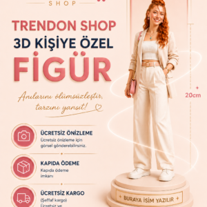 Kişiye Özel 3 Boyutlu Figür 20 Cm (3D) Yıldönümü, Doğum Günü, Özel Günler Hediyesi
