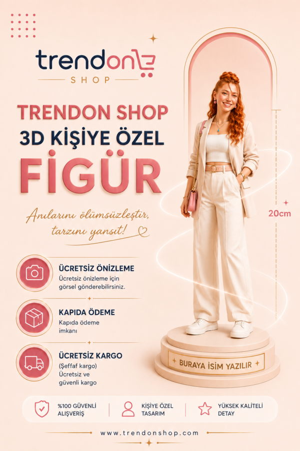 Kişiye Özel 3 Boyutlu Figür 20 Cm (3D) Yıldönümü, Doğum Günü, Özel Günler Hediyesi